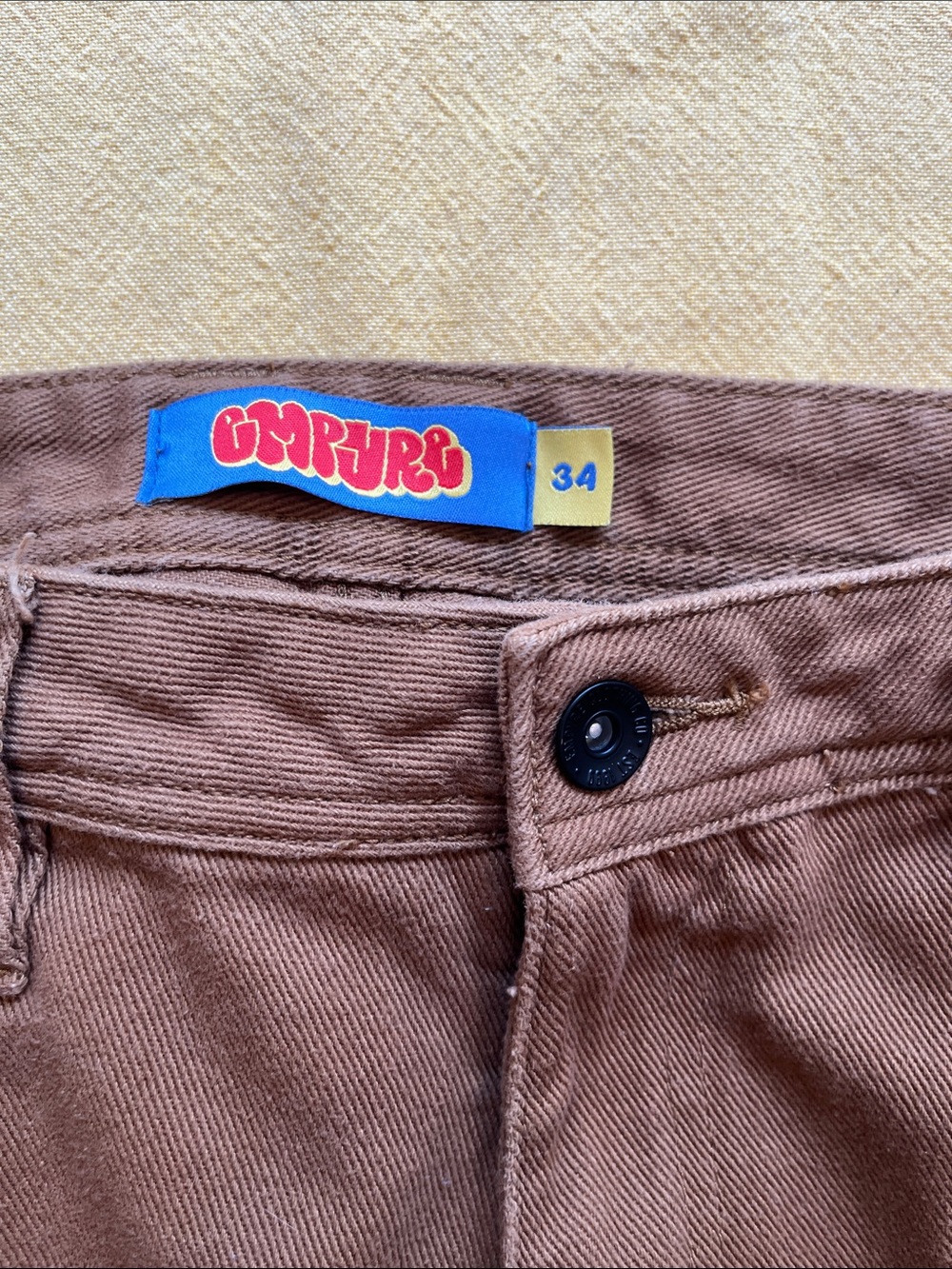 Empyre Brown Skater Pants with Red Logo Tag - Picture 2 of 8